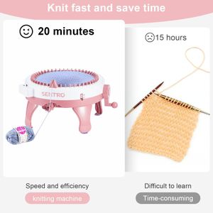 M.J COMFY-LIFE 48-Needle Knitting Machine – Hand Crank Yarn Loom