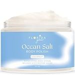 Sea Salt Body Scrub by Florida Suncare - Ocean Salt Body Polish Infused with Marine Algae - Exfoliating Face and Body Scrub - Facial Scrub Exfoliator to Tackle Acne and Scars (Coconut, 12.1)