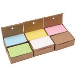 Berolle 600 Pieces 6 Colors Blank Kraft Paper Cards Business Cards DIY Flash Cards Gift Message Card