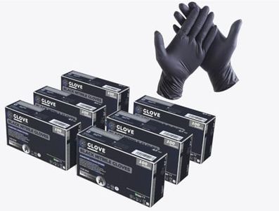 Glove Connect Black Nitrile Gloves, 6x Box of 100 (600 Gloves), 4.7 Mil Thickness (6g in Weight) (Medium)