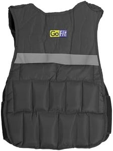 GoFit Padded Adjustable Weighted Vest - Resistance Training,gray,10 pounds,GF-WV10
