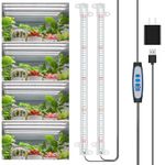 Grow Lights for Indoor Plants, Wiaxulay 120 LEDs Full Spectrum LED Plant Grow Light Strips with Auto ON/Off Timer, 5 Brightness, 3 Switch Modes Growing Lamps Bars for Seed Starting, Succulent, 2 Bars