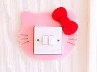 London Golden Swan Cutest 3D Hello Kitty Light Switch Cover Wall Sticker, Premium Quality Felt Material, Unique On Amazon, Kids Children Girl Room Decor, Must Have For Hello Kitty Fans!