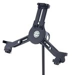 K&M - Konig & Meyer 19790.516.55 - Universal Tablet iPad Holder for Mic Stand - Switch Landscape to Portrait - Professional Grade for all Musicians - Studio or Remote Home Use - German Made - Black