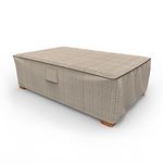 Budge P5A36PM1 English Garden Patio Ottoman/Coffee Table Cover Heavy Duty and Waterproof, Large, Tan Tweed