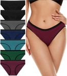 SIMIYA 7/10 Pack Women Underwear Cotton Low Rise Briefs, Women's Panties Hipster Ladies Stretch Bikini Underwear