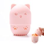 MAYCREATE® Beauty Blender Sponge Holder Cute Silicone Makeup Sponge Organizer Portable Travel Storage Case for Beauty Blender Sponge Breathable Dry Rack (Pink)