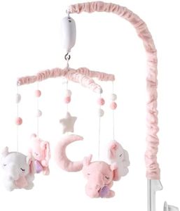 Baby Crib Mobile - Elephant Mobile for Crib with 28 Inches Mobile Arm and 35 Lullabies Musical Box, 3 Modes Digital, Volume Control, Essential Gift for Infant Boys Girls Bedroom Hanging Decor