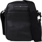 Tommy Hilfiger Men TH City Mini Reporter Shoulder Bag Small, Black (Black), One Size