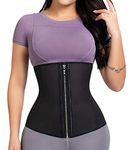 ASHLONE Latex Waist Trainer Corset Underbust Sport Cincher Womens Workout Body Shaper, Black, X-Small