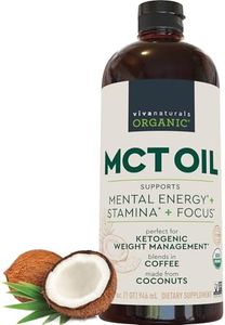 Viva Naturals Organic MCT Oil 32 fl oz - Best MCT Oil Organic for Coffee, MCT Coconut Oil Supports Energy & Mental Clarity, USDA Organic, Non-GMO, Paleo & Keto Certified, MCT Wellness