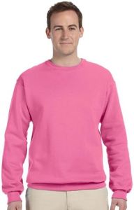 Jerzees Men's NuBlend Crew Neck Sweatshirt, Neon Pink, Large