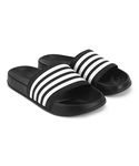 Aqualite Sliders for Men || Comfort Trendy Stylish Fashionable Slippers/Flip Flop/Slides for Men, Black & White, UK 9