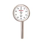 Starrett 196B1 Universal Dial Indicator, Back Plunger, White Dial, 0-100 Reading, 0-0.2" Range, 0.001" Graduation