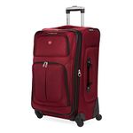 SwissGear Sion Softside Expandable Luggage, Burgundy, Checked-Medium 25-Inch, Sion Softside Expandable Luggage