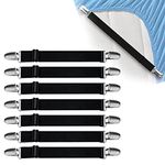 8 PCS Elastic Bed Sheet Straps, Adjustable Bed Sheet Fasteners, Fitted Sheet Clips, Sheet Fasteners Suspenders for Mattress Cushion Cribs