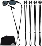 SIGONNA Eye Glasses String Holder Straps - Sports Sunglasses Strap for Men Women - Eyeglass Holders Around Neck - Glasses Retainer Cord Chains Lanyards - 4 Cords (Black)