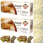 Original Melis Fresh Kataifi Kadayif Shredded Fillo Dough Pastry Kadaifi Threads Taze Kadayif for Dubai Chocolate 400 Gram x 2 Packs