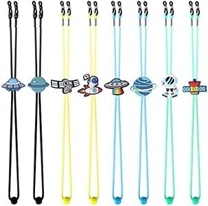 Kids Glasses Strap Adjustable Planet Space Anti-slip Eyeglass Straps Adjuster Stretchy Sunglass Straps String for Kids (8pcs) Eyewear Retainer Glasses Chain Glasses Lanyard for Boys Girls, Multicolor