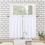 CAROMIO Cafe Curtains 36 Inches Length, Short Kitchen Curtains with Embossed Bubble Textured, Soft Seersucker Fabric 100% Water Repellent Bathroom Curtains for Shower(White, 30" W x 36" L, Set of 2)