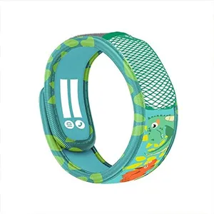 PARA'KITO Bug & Mosquito Bracelets for Kids | Mosquito Spray Alternative | Waterproof, Outdoor Insect Wristband w/Natural Essential Oils | Hiking, Trekking & Camping Accessories (Green Dinosaur)