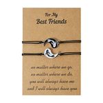 Friendship Bracelets for Women String Butterfly Friendship Bracelet Best Friend Bracelets for 2/3/4/5 Matching Heart Bracelets for Best Friends Bff Bracelets for Best Friend Birthday Gifts