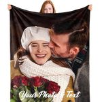 Bemaystar Personalised Gifts for Women Men - Personalised Blanket with Photo Text, Custom Blanket, Personalised Photo Blanket, Gifts for Her Kids Mum Dad Pet Friends, Gifts for Valentines Day Birthday