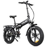 VITILAN V3 Electric Bike for Adults 20 inch Folding Bikes 4.0 Fat Tire Bikes Mountain Beach Snow Bike, 750W 32MPH Maximum Speed, 48V/13.4AH Removable Battery Electric Bike with Shimano 7-Speed (Black)