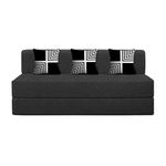 Home Decor Lounge Sofa | Three Seater Sofa Bed - 5X6 Ft | Folding Sofa Bed, Sofa Cum Beds for Living Room, Flipper 3 Seater Sofa with Cushion - Color Black