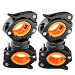 2 Pack Flashlight Mount Holder, COSOOS Universal Bicycle Led Light Mounting Holder 360° Rotation Clip Clamp for Flashlight, Cycling, Riding