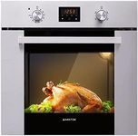 24'' Single Wall Oven, VANSTON Built-in Electric Ovens 24 inch, 240V 2000W 2.3Cu.ft 5 Cooking Functions of Grill Conventional Timer