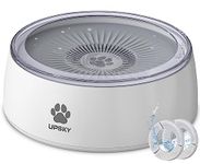 UPSKY 3L Dog Water Bowl 101oz Large No Spill Dog Bowl with Slow Feeder Mat, Splash Proof Pet Water Dispenser with Filters, Slow Drinking Bowl Vehicle Carried Travel Water Bowl for Dogs, Cats