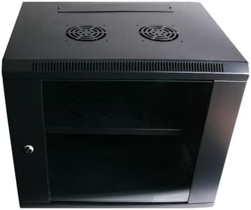 HCC 9RU 19 Inch 450mm Deep Wall Mount Cabinet Server Rack Data Network Comms 9U 19”, Black (RW-6R-450)