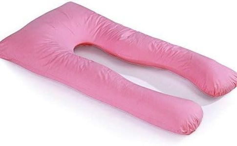 Pregnancy & Maternity Pillow U-Shaped Cotton Body Pillow with Removable and Washable Cover and Feeding Support (Pink)