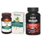 Himalaya Shilajit 60 Capsules & Organic Ashwagandha 30 Caplet Combo pack I Enhances Stamina & Energy I Stress Relief I General Wellness