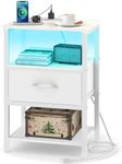 Yoobure White Night Stand with Char