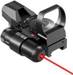 CVLIFE 1X22X33 Reflex Sight Red Dot Sight Red Green 4 Reticle Optics with Laser and Pressure Pad Switch for 20mm Rail