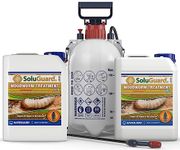 SAFEGUARD Soluguard Woodworm Treatment (2x5L Clear & Sprayer) Ready for Use & Pump Action Pressure Sprayer. Solvent-Free Woodworm Killer. HSE approved