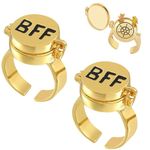 Semazz Best Friends Forever Rings,2 pcs Friendship Ring BFF Ring Gold Friendship Rings Jewellery Gifts for Women Girls