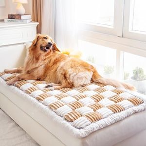 Cattasaurus Washable Couch Covers for 3 Cushion Couch Sofa Pet Friendly, Non Slip Couch Protector for Dogs, Love Seat Couch Covers for Dogs, Sofa Slipcovers, Dog Car Seat Cover (Jumbo, Light Brown)