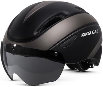 Bike Helmet Men Women, KINGLEAD Bicycle Helmet with Detachable Magnetic Goggles Breathable Cycling Helmet Adjustable for Adult Road Mountain Biking (K001) (Titanium)