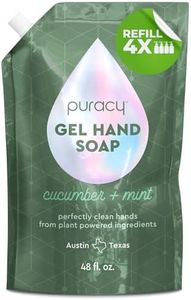 Puracy Organic Hand Soap, Professional Hand Washers We've All Become, Moisturizing Natural Gel Hand Wash Soap, Liquid Hand Soap Refills for Soft Skin (Refill Cucumber & Mint, 48 Ounce)