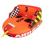 Airhead Big Mable, 1-2 Rider - Inflatable Towable Tube for Boating and Water Sports, Heavy Duty Full Nylon Cover & Zipper with EVA Foam Padding, Easy Inflating & Deflating