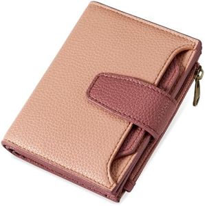 Airkit Small Wallet Women RFID Blocking Soft Leather Bifold Compact Card Holder Wallet for Women with Zipper Coin Pocket 4 ID Window