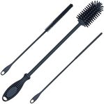 Kitchiny 12.5" Silicone Bottle Brush & Straw Cleaner Brush Set | Water Bottle Cleaner for Hydro Flasks, Tumblers, Glassware, Vases and Narrow Neck Containers