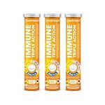 Nutrazul Immune Triple Action Effervescent Tablets - Vitamin C 1000 mg, Vitamin D 400 IU, Zinc 10mg I Orange 20's ( Pack of 3) I Gluten Free, Sugar Free, Lactose Free & Preservative Free I Maintains Immune Function, Healthy Bones, Cartilage, Teeth & Gu...