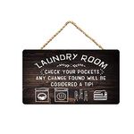 Laundry Room Wood Sign, Check Your Pockets, Small Wood Decor Sign, Funny Farmhouse Sign, Housewarming Gift 15x30cm/6x12 inch