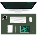 K KNODEL Leather Desk Mat, Office Desk Pad, Small Mouse Pad, Keyboard Mat, Computer and Laptop Mat for Desk, Desk Protecor Mat, Desktop Mat for Writing, Desk Blotter and Cover (60x35cm, Dark Green)