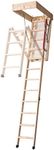 Pull Down Wooden Loft Ladder/Timber Deluxe 3-Section Attic Ladder with Insulated Hatch, Made in Denmark with Wood Supporting Responsible Forestry FCS C022300 1150mm x 575mm