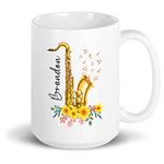 Saxophone Mug, Personalized Saxophone Mug Gift, Brass Instrument Mug, Saxophone Coffee Mug, Musician Mug Gifts, Saxophone Teacher Gifts Mug, Music Mug, Sax Player Mug, Saxophonist Mugs 11oz 15oz